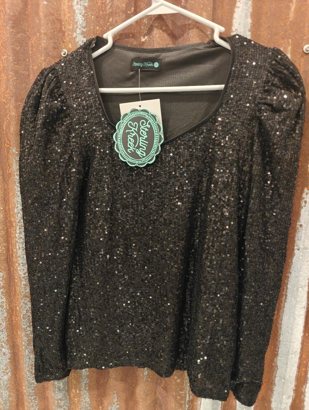 Sparkly Black Sequin Top
